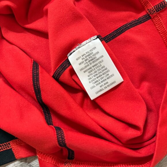 ID Ideology Colorblock Performance Shirt Size L Red Black Long Sleeve Athleisure - Picture 12 of 16